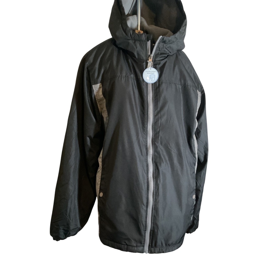 Whales‎ Tail Performance Wear Black Gray L/G Water Wind Resistant Hooded Jacket